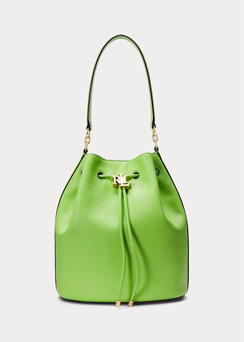 ローレン バッグ レディース 緑 レザー Large Andie Drawstring HQIAB5701